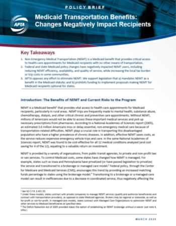 Medicaid Transportation Benefits: Changes Negatively Impact Recipients
