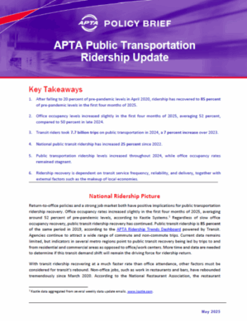 Public Transportation Ridership Update