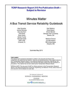 Minutes Matter: A Bus Transit Service Reliability Guidebook - APTA