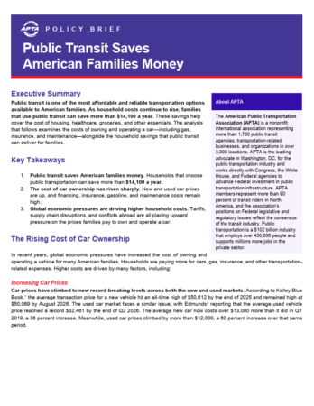 Public Transit Saves American Families Money