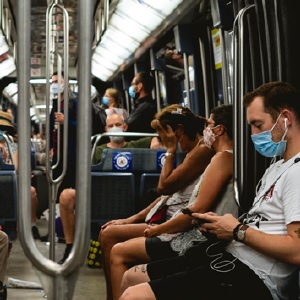 Masked Transit Riders